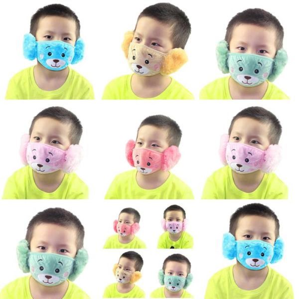 

cute warm face cute lovely earmuffs lady anime winter bear plush mouth earmuffs lovely mask mask cartoon kpop mask winter with cjbwy, Black