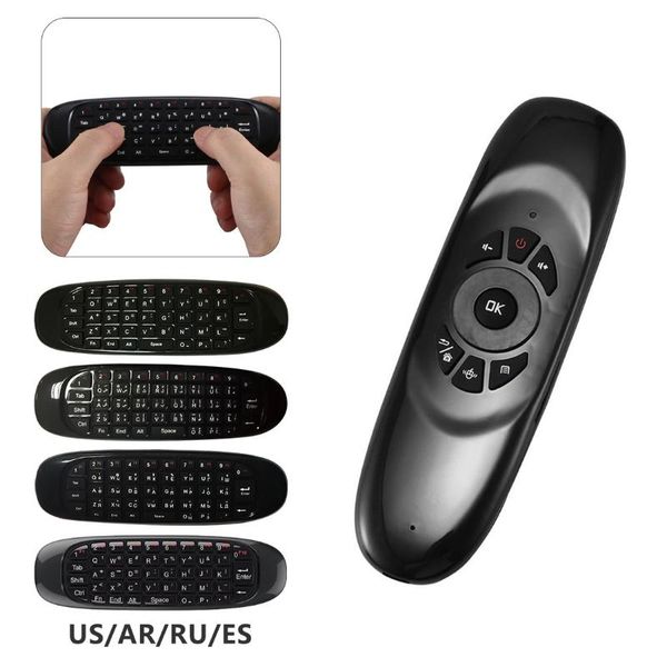 

mini russian english rechargeable air mouse remote control handheld for gaming 2.4ghz wireless keyboard