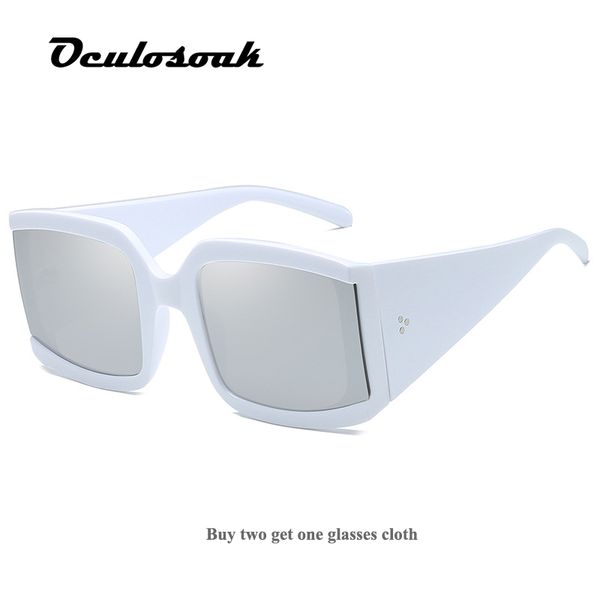 

new brand design oversized sunglasses fashion women men square goggle glasses shades eyewear gafas, White;black