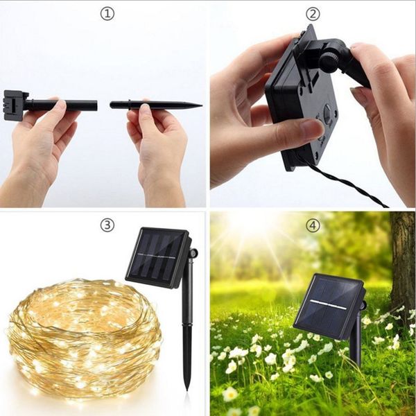 

100led solar copper wire light string outdoor waterproof christmas holiday courtyard decoration led colored light string