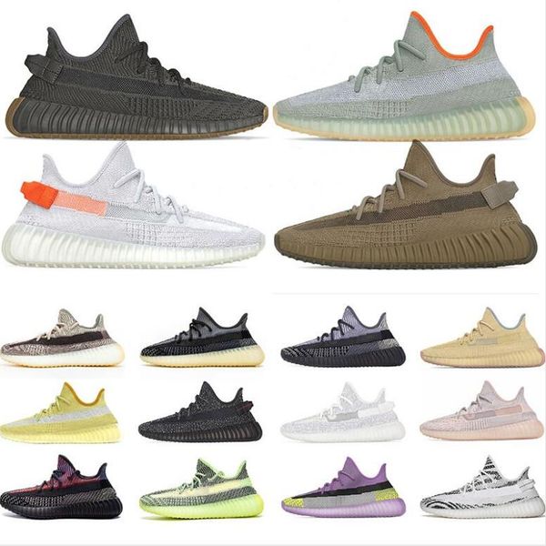 

2020 kanye running shoes cinder desert sage earth tail light asriel bred zebra static mens womens trainers sneakers 36-48