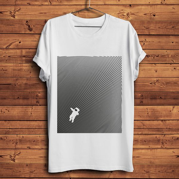 

astronaut floating in space funny t-shirt homme summer short sleeve t shirt men white casual tshirt geek streetwear