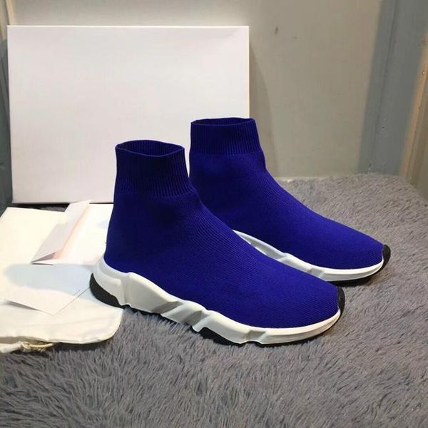 

2019 blue sock shoe men and women casual shoe speed socks race runners slip-on black shoes with box sneakers dhl f45