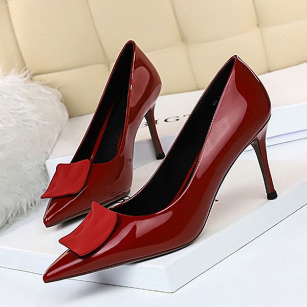 

high heels pumps women shoes single shoes slip-on shallow pointed toe pump heels female stiletto pump for wedding party dress, Black
