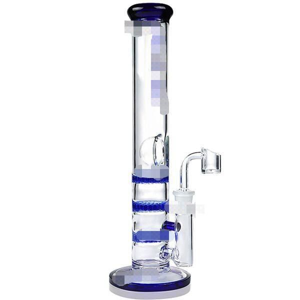 Threble Honeycomb Bong Glas Dab Rig Rohre Bongs Wasserpfeife Gerades Rohr Bubbler Rauchen Dabber Heady Oil Rigs Quarz Banger