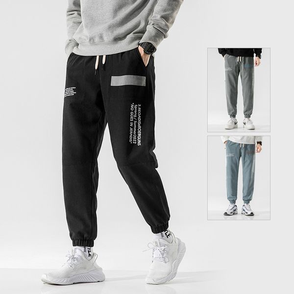 

hip hop pants men loose joggers pants with print streetwear harem clothes length trousers harajuku sport casual new 2020, Black