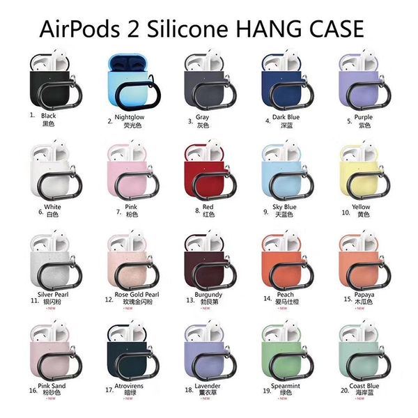 

new earphone case for apple airpods 1 2 case silicone cover for airpods headphone earpods earbuds hook charging box shockproof