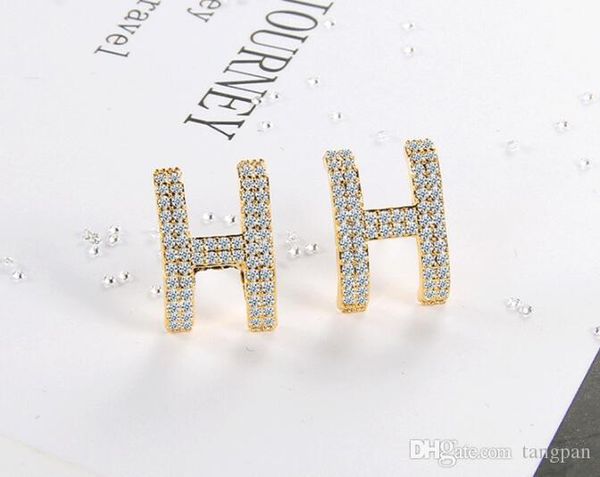 

new products on the korean version of the ultra-small mini cute sterling silver needle earrings female simple temperament letters earrings s, Gray