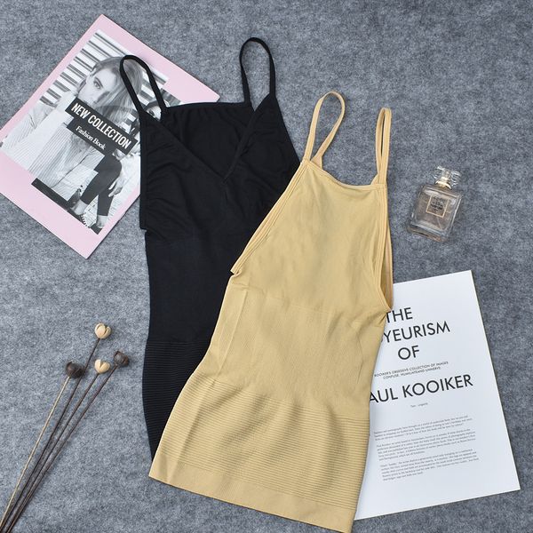 

women's shapers women trainer corset lingerie belly shaper waist body memory sling vest elasticity slimming tummy control underwear, Black;white