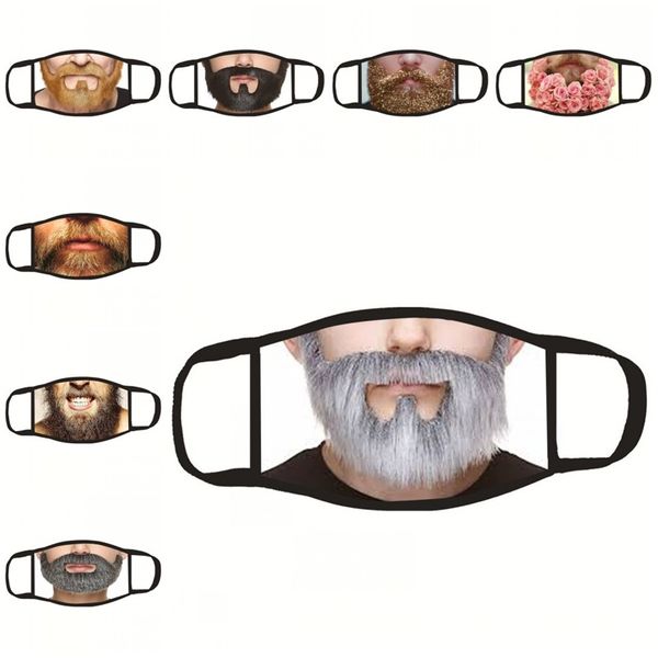 

anti smoke mascarilla protective cloth face mask dustproof respirator ear hanging type ultraviolet proof funny beard 3 9dga d2