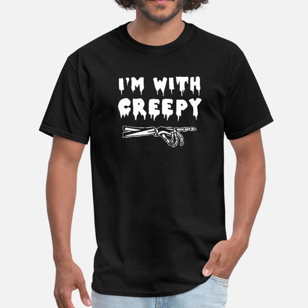 

i m with creepy t shirt men custom 100% cotton s-xxxl cool graphic building summer normal shirt