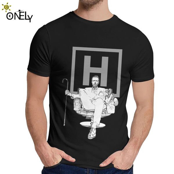 

house md t shirt men hugh laurie tee shirt fashion crewneck anime for male 100% cotton s-6xl plus size short sleeve