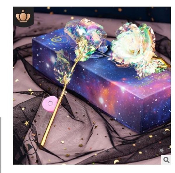 

2020 24k gold foil rose gold rose gilded rose color golden set valentine's day gift activity 008