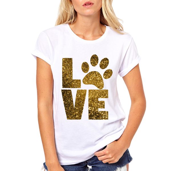 

women's t-shirt animal lovers design tshirts women camisetas mujer blusa color letters printed o-neck, White