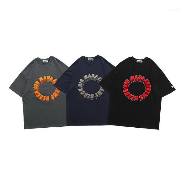 

letter printed short sleeve fashion tshirt casual loose mens clothing summer mens designer tees crew neck, White;black