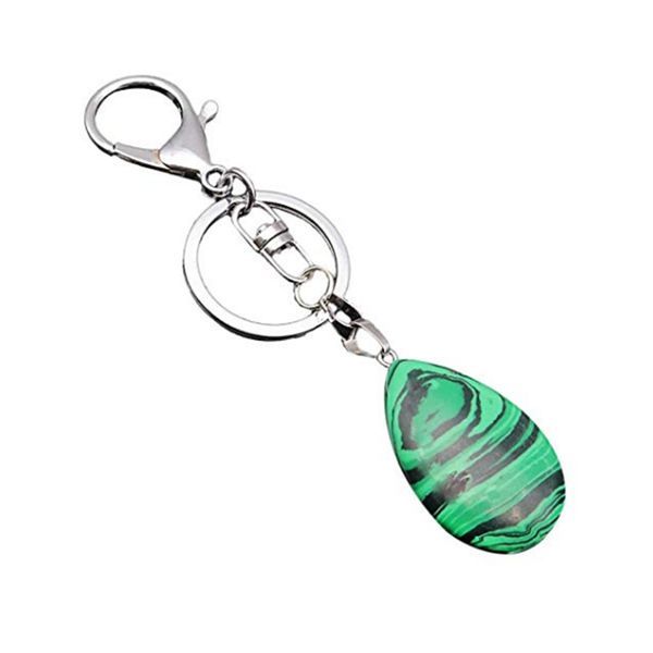 

10 шт silverl покрыло water drop малахит камень брелок для партии подарка opalite opal jewelr, Slivery;golden
