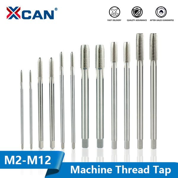 

xcan machine thread tap hss screw taps 90-150 long shank metric plug tap m2-m12 for metalworking tools straight flute screw
