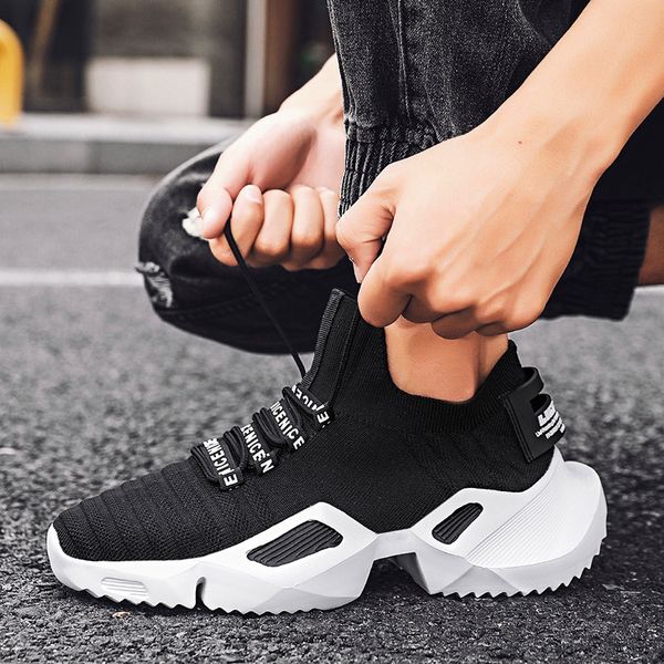 

2020 casual men's running shoes comfortable breathable ultralight sports high socks shoes trendy zapatillas hombre