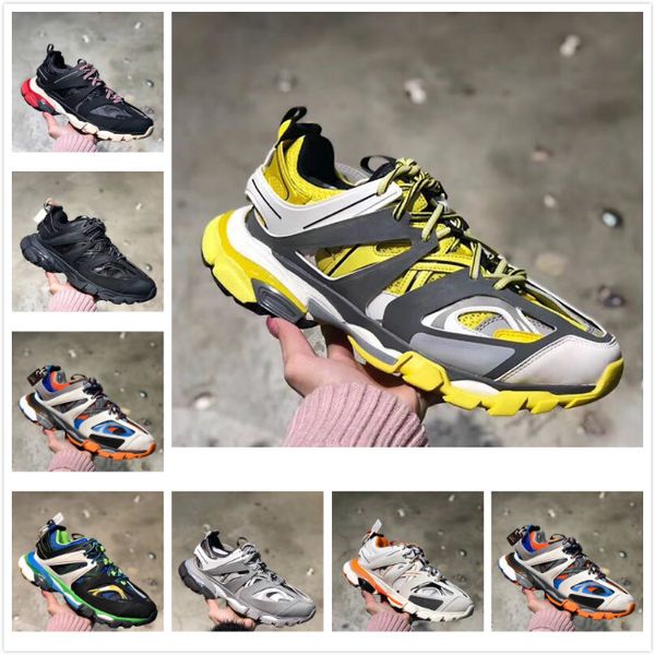 

paris track 2020 tess women triple casual shoes female clunky sneaker blue pink white fashion dad shoe chaussures, Black