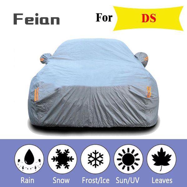 

plus thick velvet waterproof full car cover outdoor uv protection dust rain snow protective fit suv sedan hatchback for ds