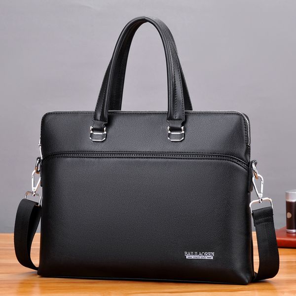 

briefcases business pu briefcase lapportable messenger shoulder work document sacoche homme bags for men db60ba