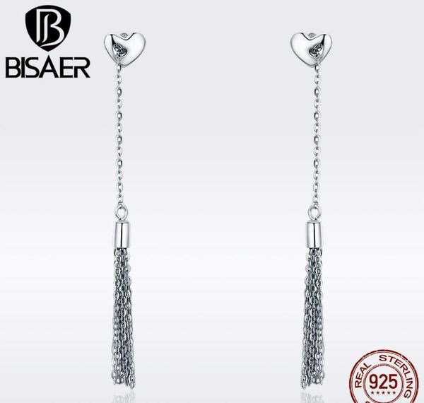 

wholesale authentic 100% 925 sterling silver vintage chain tassel heart stud earrings for women sterling silver jewelry s92501, Golden;silver