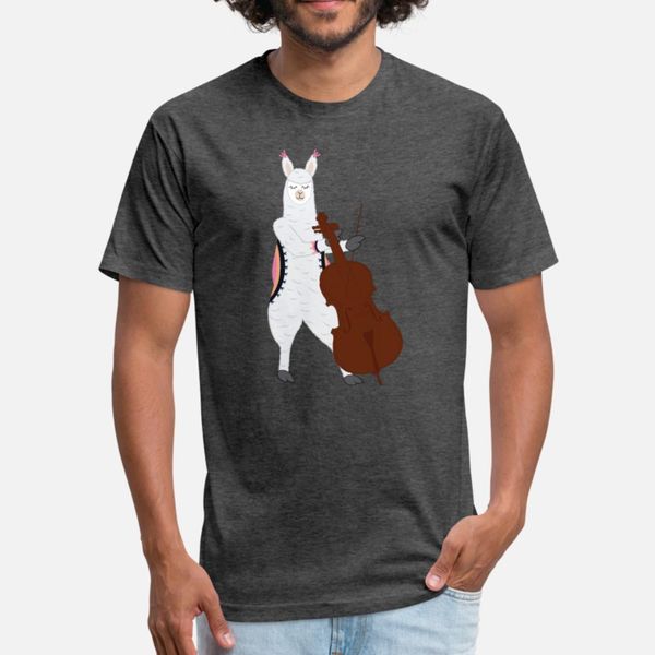 

cute alpaca llama playing cello musician gift t shirt men create 100% cotton round collar costume crazy breathable spring original shirt