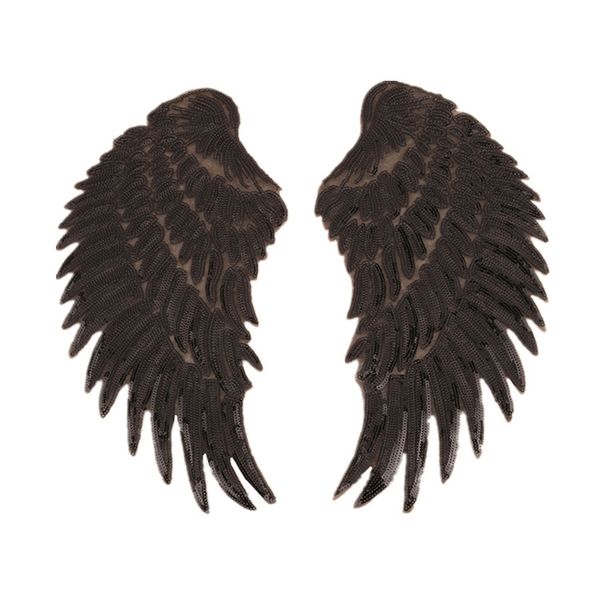 

1 pair cloth patched applique glitter easy sew sequin wings party vivid angel