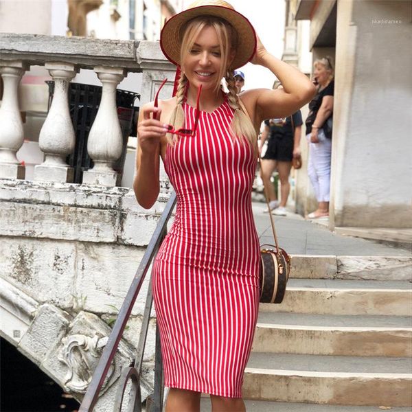 

halter striped printed bandage hollow out dress female clothing summer womens designer bodycon dresses fashion, Black;gray