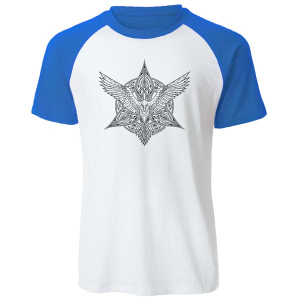 

2019 лето хлопок топы odin викинги tshirt мужчины рагнар raven тенниска o-образным вырезом с коротким рукавом реглан мужская футболка viking
