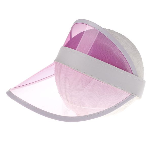 

summer sun hat women candy color transparent empty plastic pvc sunshade hat visor caps bicycle sunhat drop shipping, Blue;gray