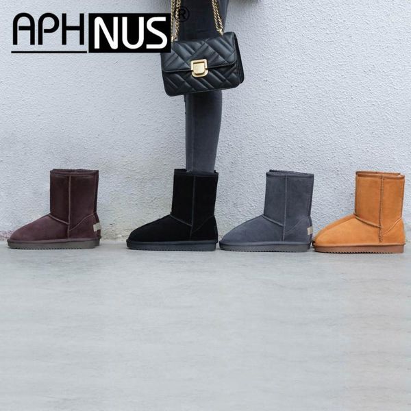 

aphnus womens boots short ankle booties flats woman 2020 shoes for women new boot, Black