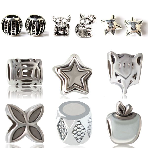

2pcs/lot animal charms pendant bead jewelry adapting original pandora bracelet diy bangle & necklace accessories, Bronze;silver