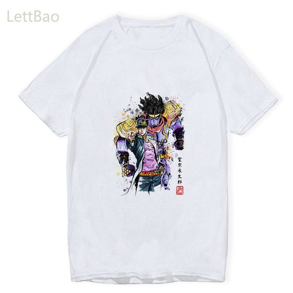 

jojo bizarre adventure print t shirt funny streetwear t-shirt 100% cotton loose men women t-shirt harajuku casual trend