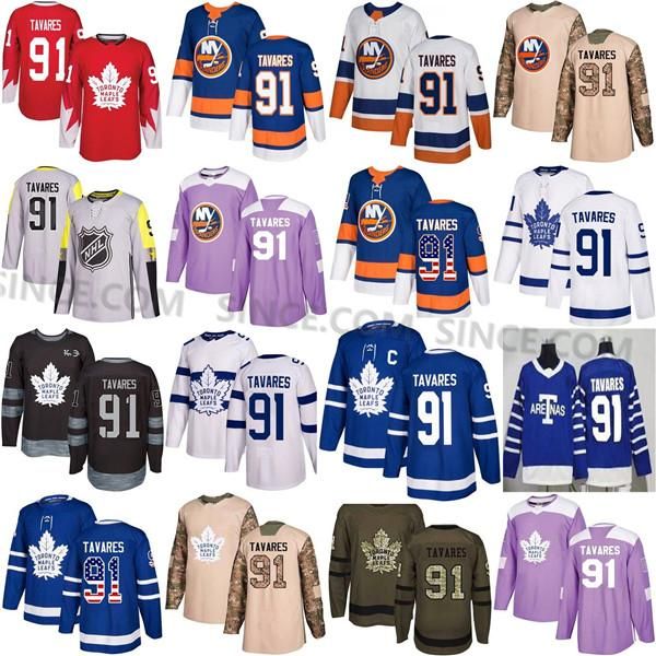 

#91 tavares toronto 1918 maple leafs new york islanders hockey jerseys home away red alternative usa flag salute black 100th purple quality, Black;red