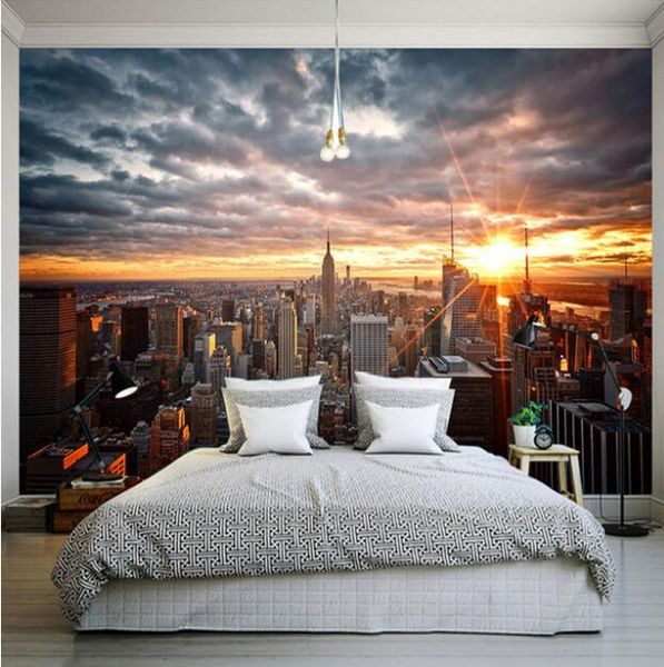 

p wallpaper beautiful new york city sunset landscape art pgraphy background wall 3d mural dining room home decor fresco