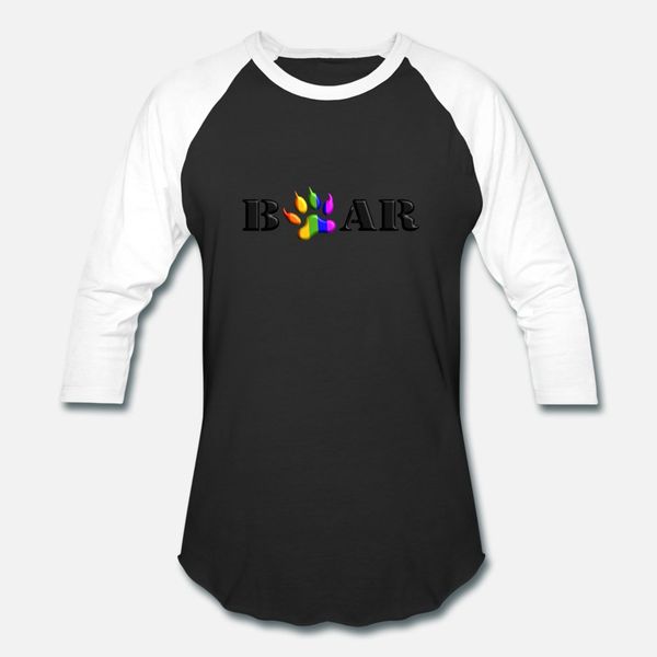 

bear paw lgbt gaypride rainbow t shirt men character short sleeve crew neck family graphic funny casual spring autumn family shirt