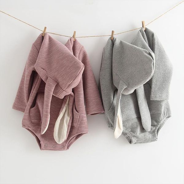 

new baby clothing rabbit baby bodysuits bunny ear infant outfit cotton boys bodysuit long sleeve baby clothes, Blue