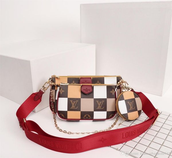 

designer bag three piece luxury shoulder bag ladies fashion printed canvas diagonal small square bag multifunctional style
