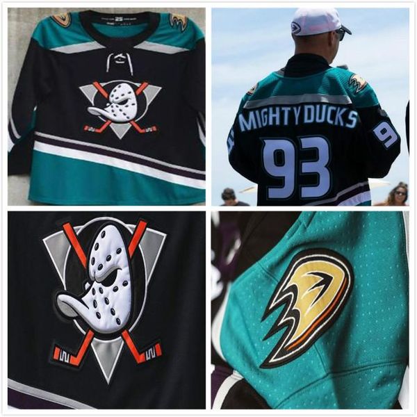 

25th season 93 mighty ducks 15 ryan getzlaf perry kesler teemu selanne paul kariya 2018 anaheim ducks mighty retro custom hockey jerseys, Black;red