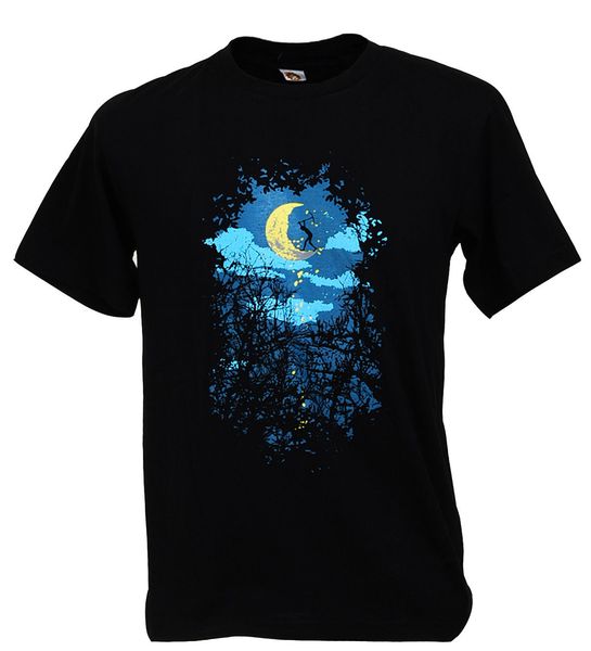 

print tees short sleeve o-neck banksy full moon worker party star street art novelty night graphic man t-shirt men summer style