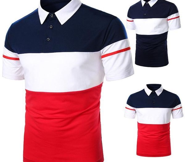 

color lapel neck short sleeve polo shirt new mens summer luxury mens designer polo casual contrast, White;black