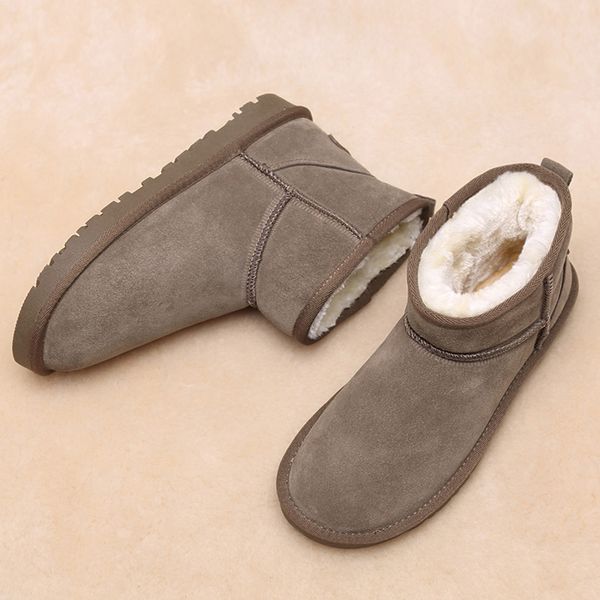 

genuine leather winter women snow boot warm short boots for women 2020 new thickened comfortable snow cotton shoes winter velvet, Black