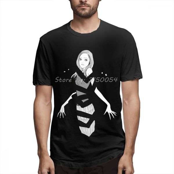 

junji itou horror comics t-shirt men o-neck graphic natural cotton t shirt anime tshirt tees harajuku
