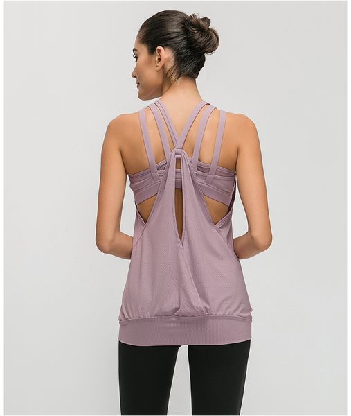 

2020 new lu-38 shockproof training fitness bra running sports vest two-in-one loose breathable yoga clothing female, White;red