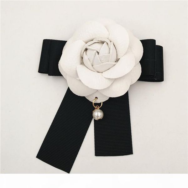 

white camelia flower brooch women camellia brooches pins pearl pendant white flower brooch pin for wedding, Gray