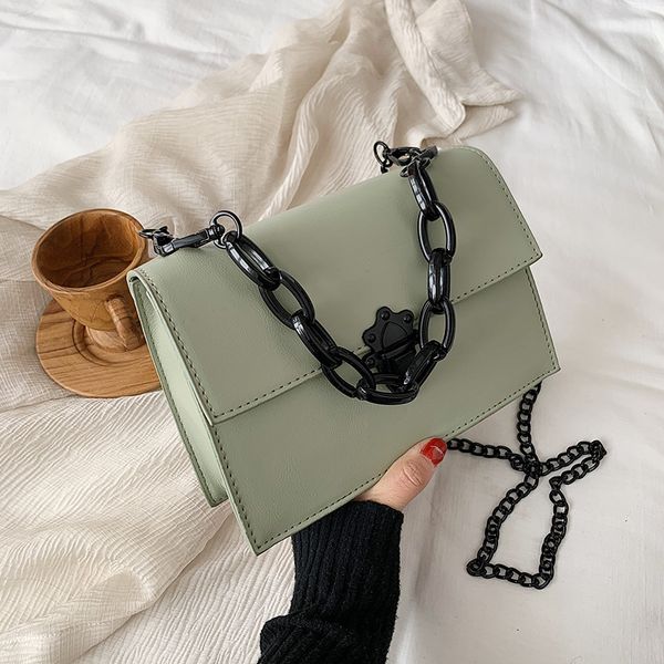 

portable square bag 2020 new style girl's solid color retro shoulder/crossbody bag