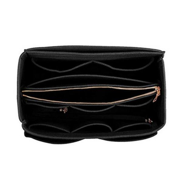 

key chain for handbag make up tote organizer storage felt insert bag pouch zipper with detachable pocket portable cosmetic
