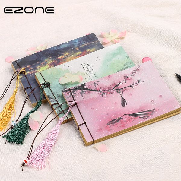 

ezone1pc chinese vintage style notebook sketchbook stationery blank inner pages notebook students school office supply, Purple;pink