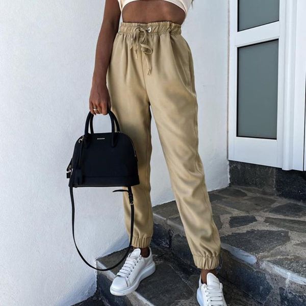 

solid sweatpants women casual trousers summer bottoms lace-up athletic pants hip lift run sports streetwear women pants#35, Black;white